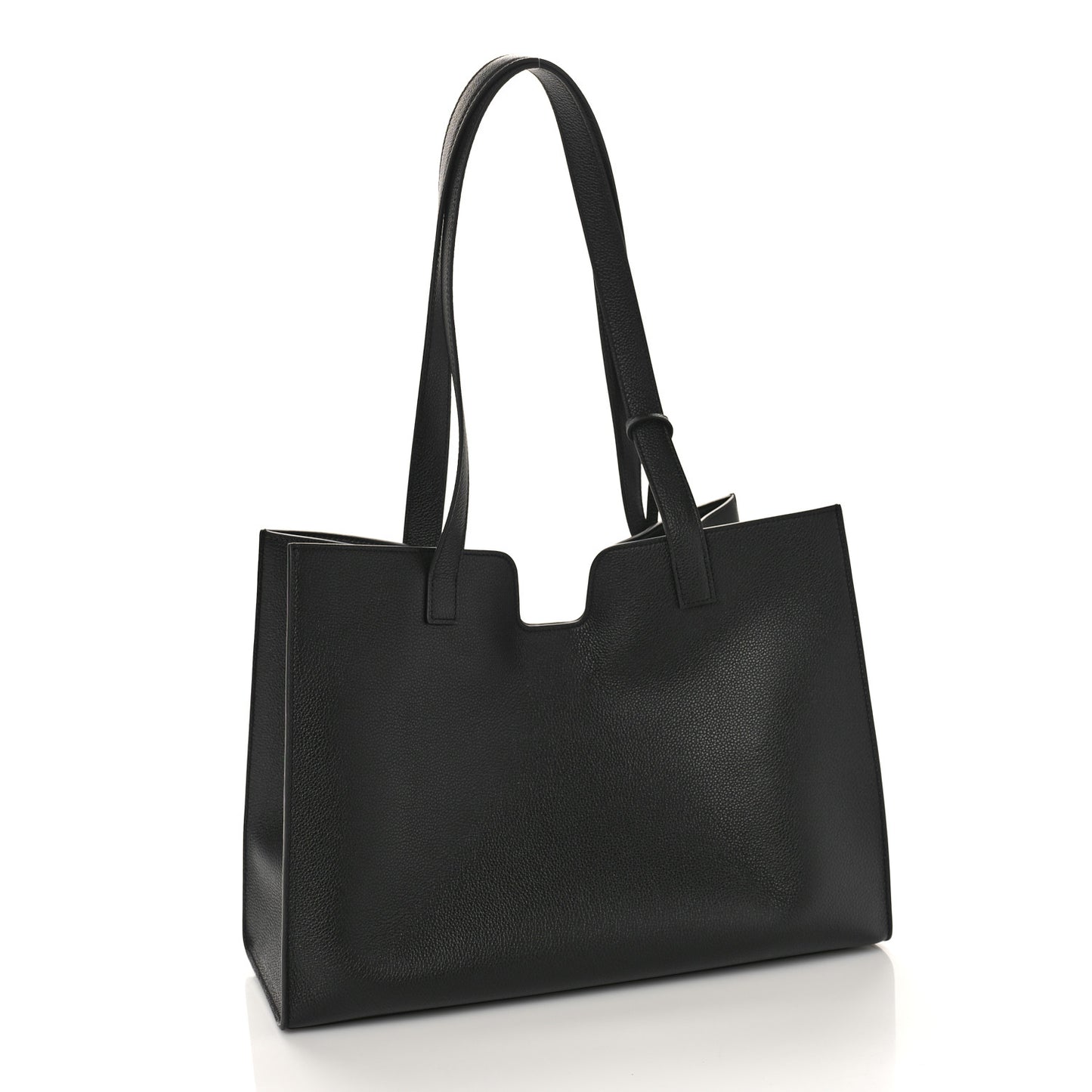 Grained Calfskin Cabas 16 Bag Black