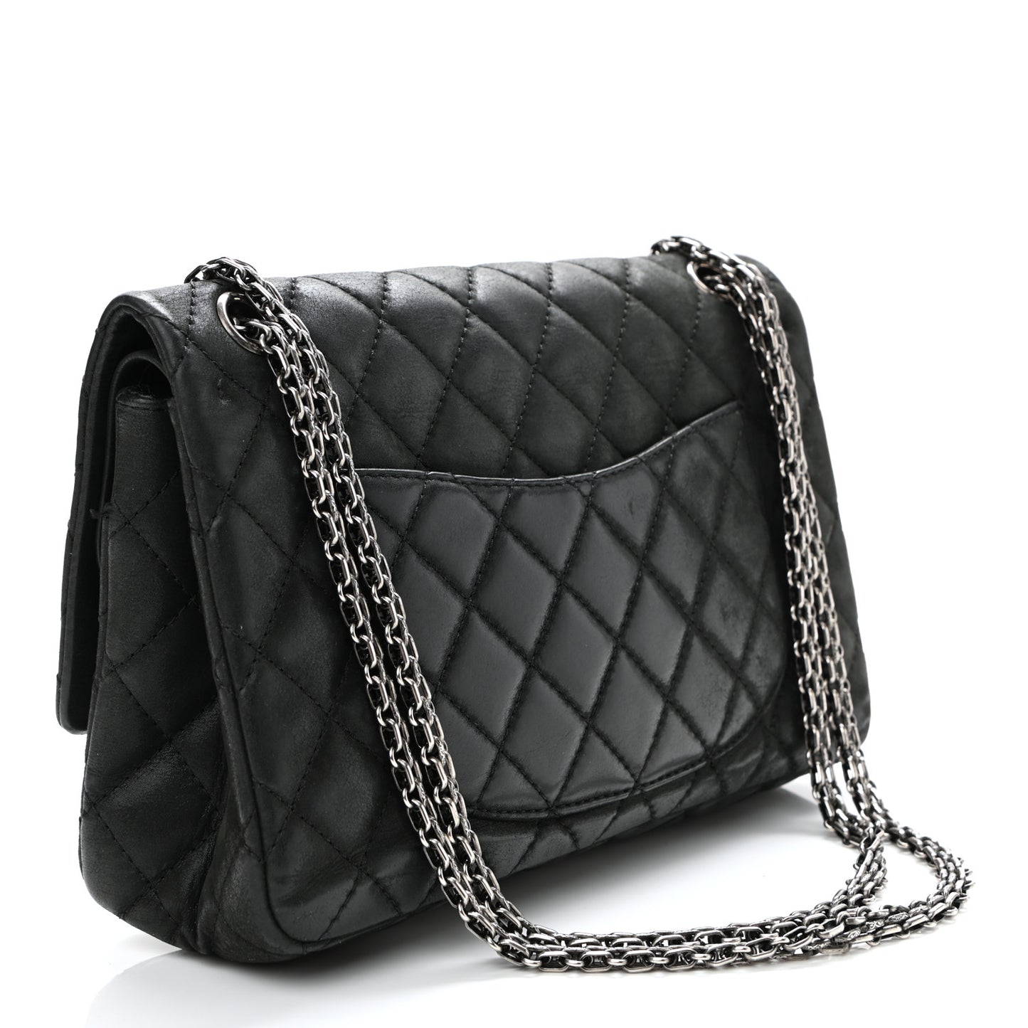 Iridescent Calfskin Quilted 2.55 Reissue 226 Flap Black