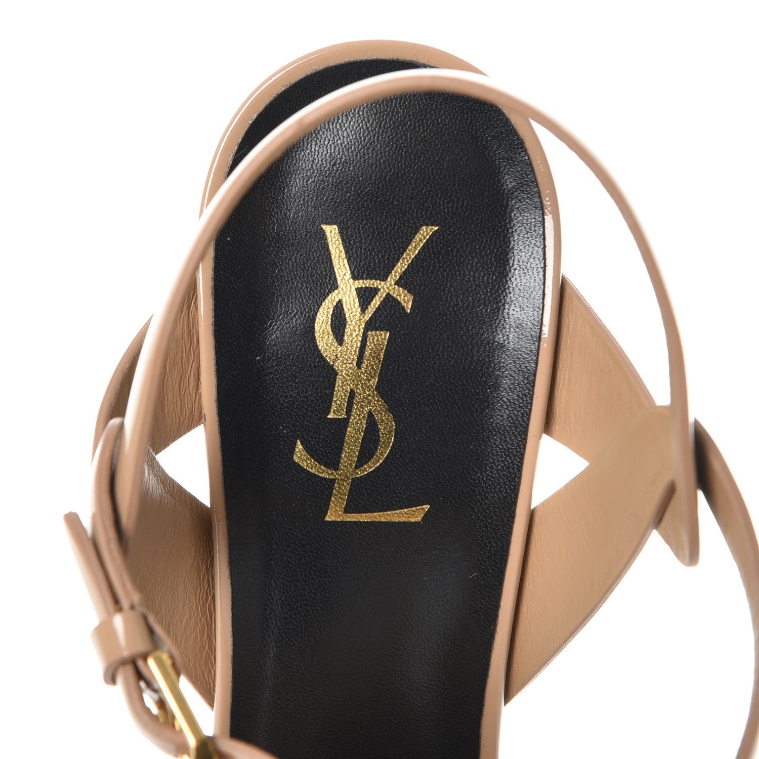 Saint Laurent Patent Tribute 75 Platform Sandals 41 Dark Nude 7 of 9