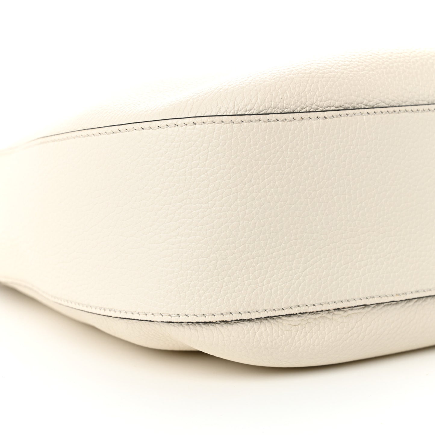 Vitello Daino Zippered Messenger Hobo White