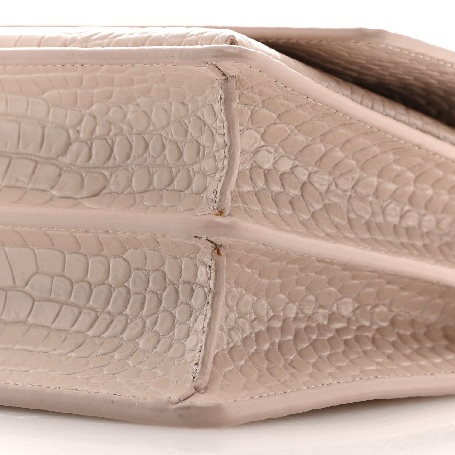 Saint Laurent Calfskin Crocodile Embossed Medium Monogram Sunset Powder Pink 10 of 10