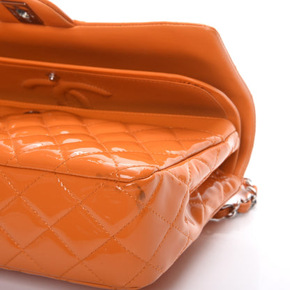 Chanel Patent Quilted Medium Double Flap Orange 6 of 9