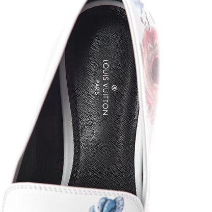 Louis Vuitton Calfskin Upper Case Flat Flowers Loafer 38 White Multicolor 5 of 7