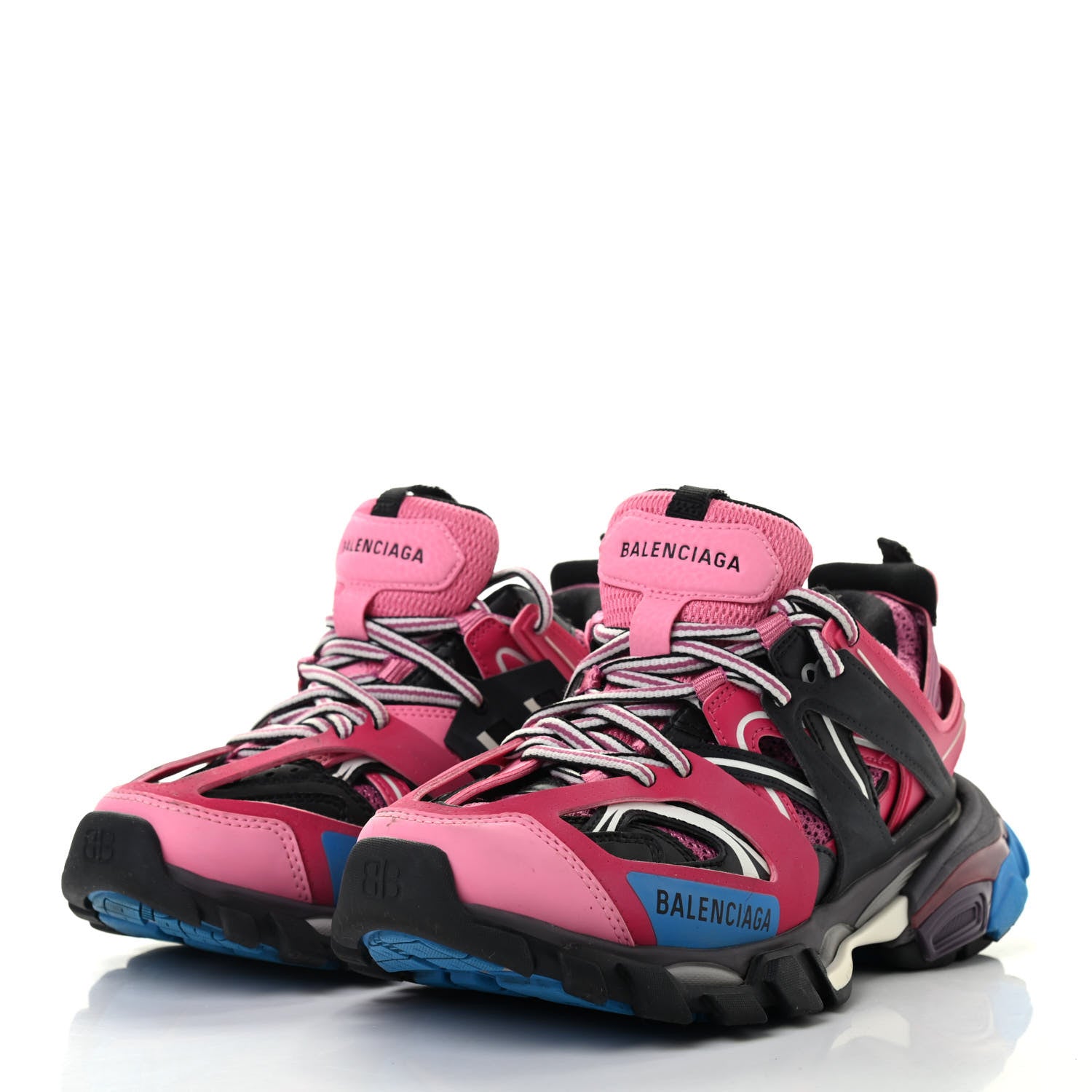 Balenciaga Mesh Nylon Metallic Fabric Womens Track Sneakers 36 Pink Blue 3 of 11