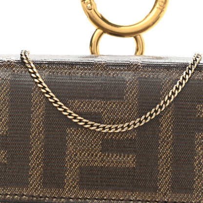 Fendi Glazed Fabric FF 1974 Nano Baguette Charm Mogano Panna 8 of 10