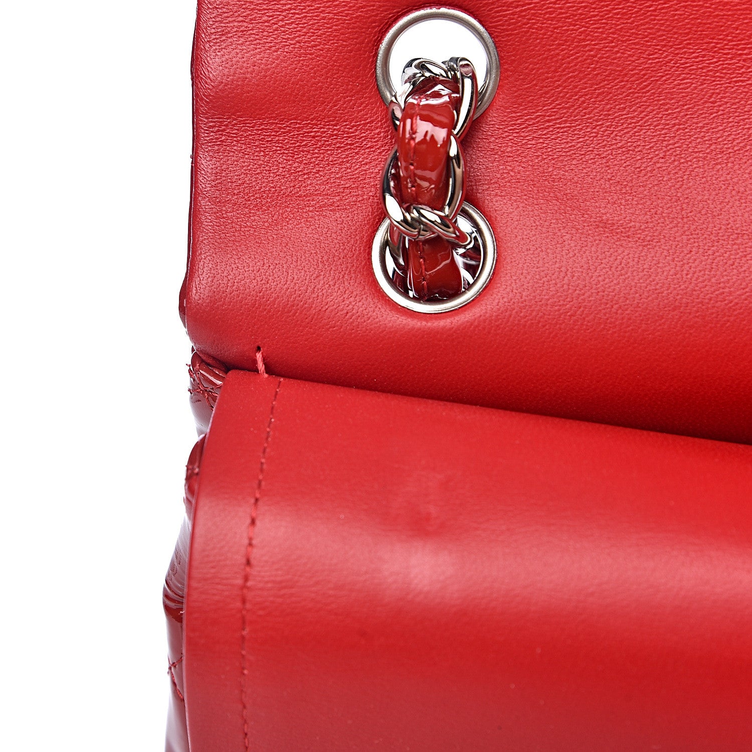 Chanel Patent Quilted Maxi Double Flap Red 11 of 14