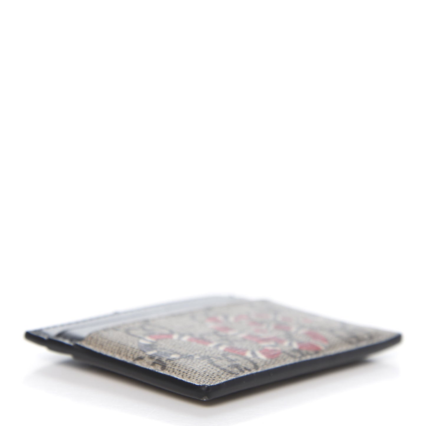 GG Supreme Monogram Kingsnake Card Holder Beige Black