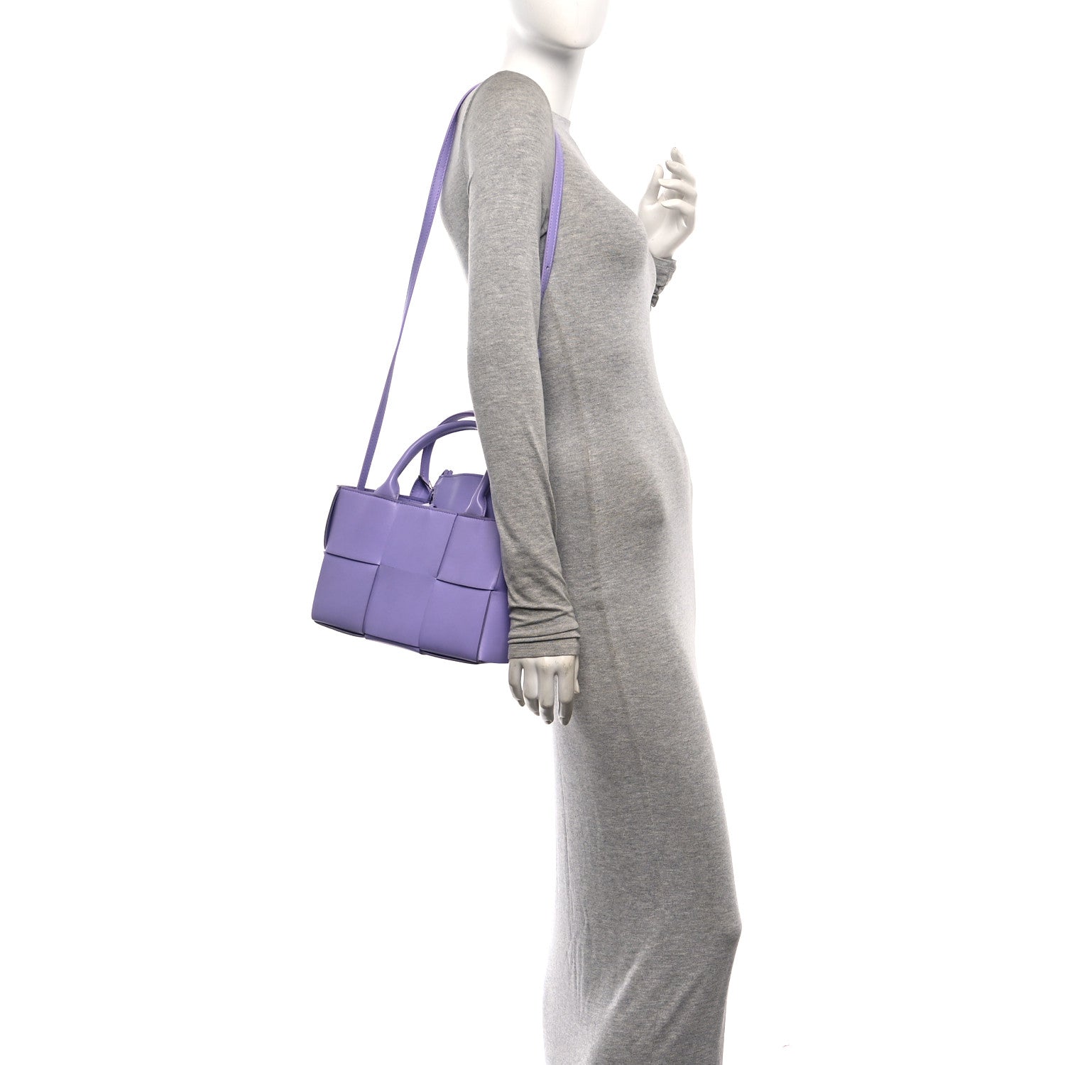Bottega Veneta Calfskin Maxi Intreccio Mini Arco Tote Wisteria 2 of 13