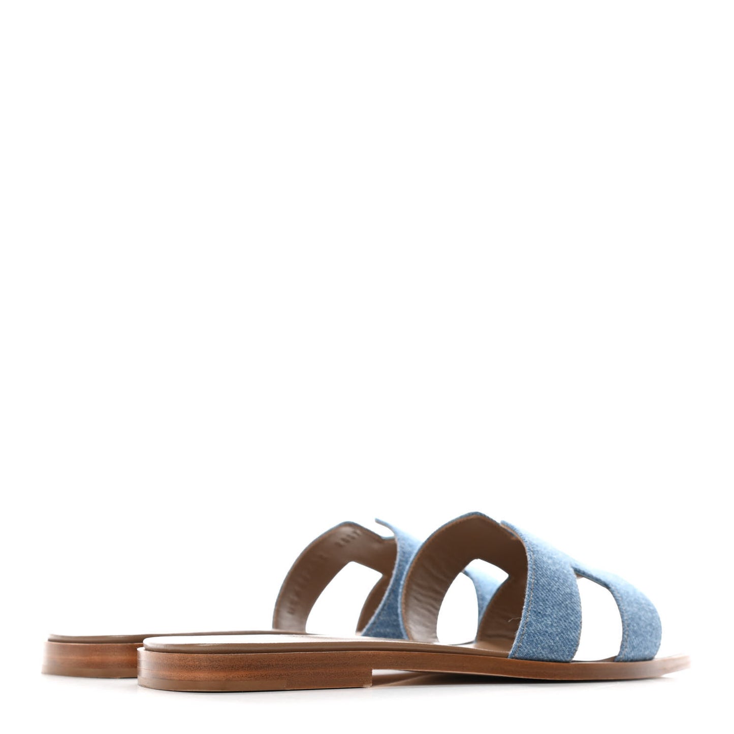 Denim Canvas Oran Sandals 40 Bleu Clair