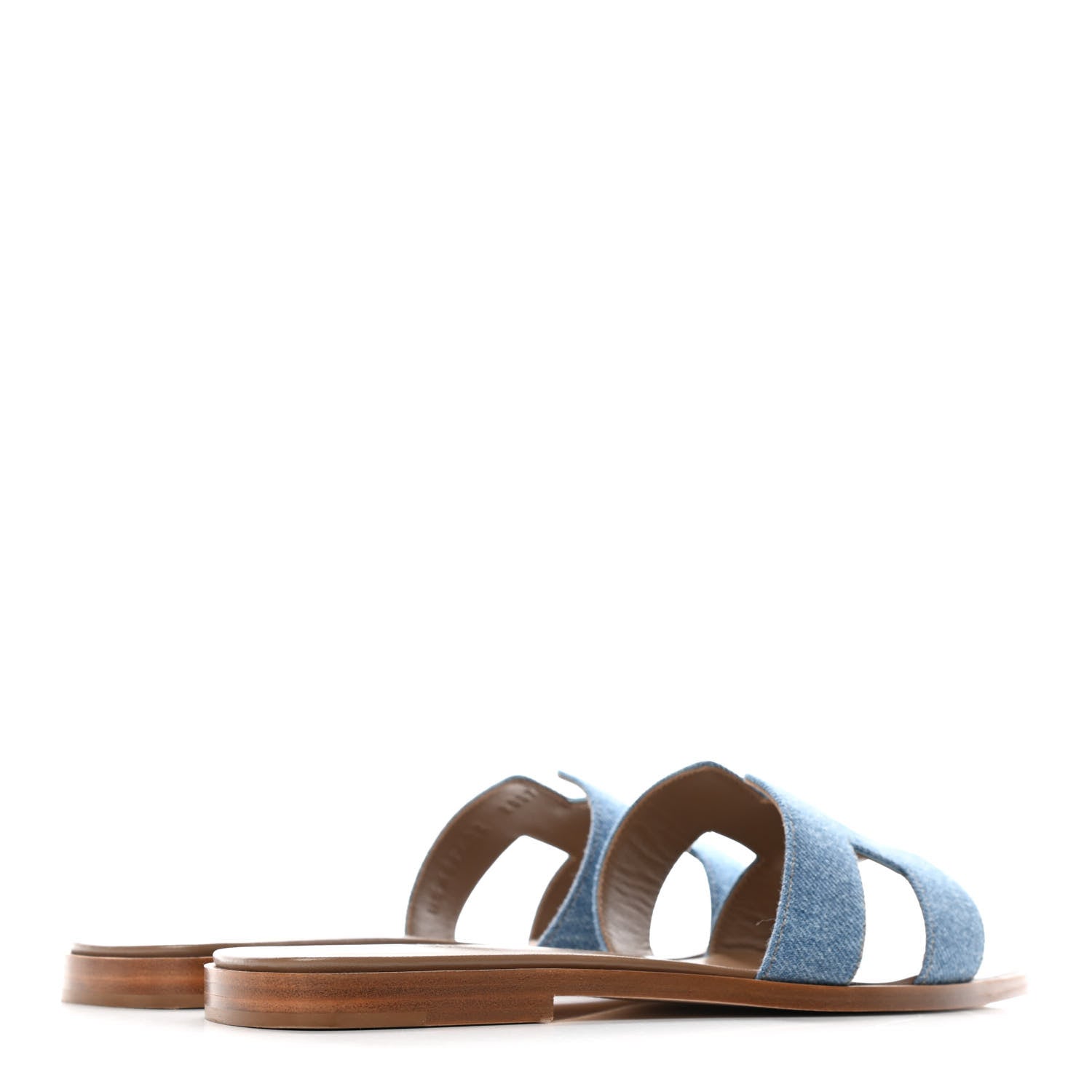 Hermes Denim Canvas Oran Sandals 40 Bleu Clair 3 of 4
