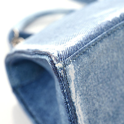 Balenciaga Nappa Denim Printed Small Hourglass Top Handle Bag Denim Blue 10 of 12