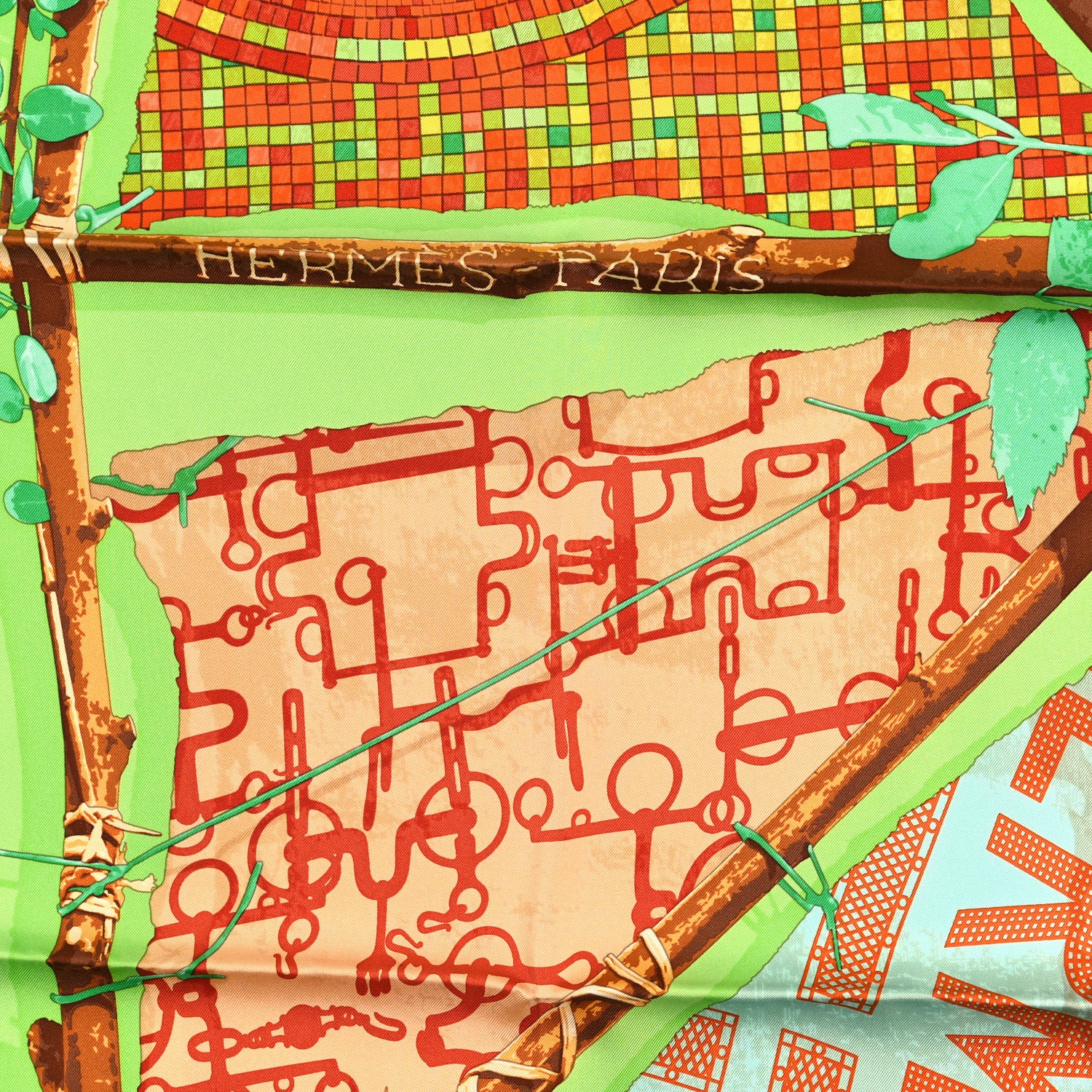 Hermes Silk Le Robinson Chic Scarf 90 2 of 4