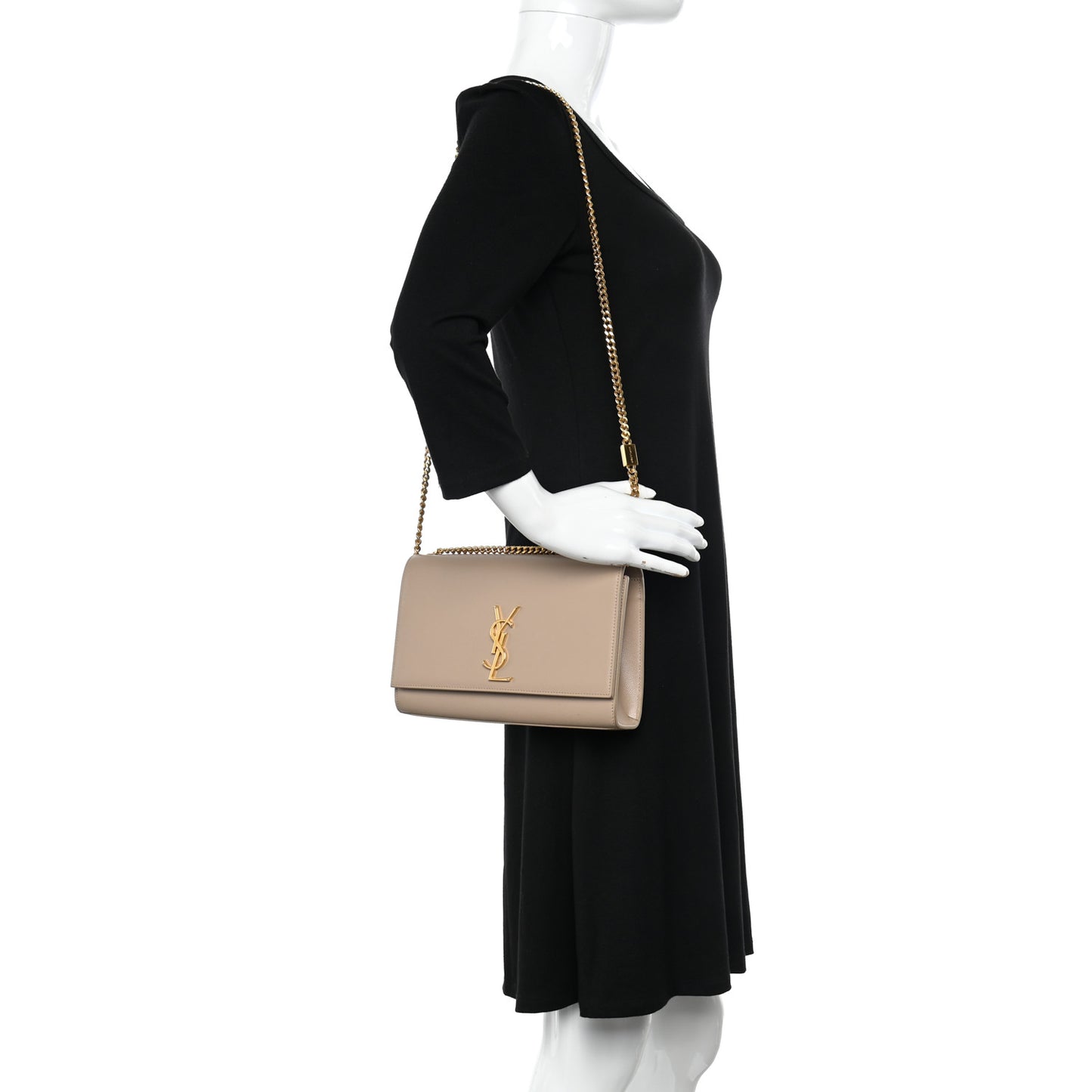 Grain De Poudre Medium Monogram Kate Satchel Dark Beige