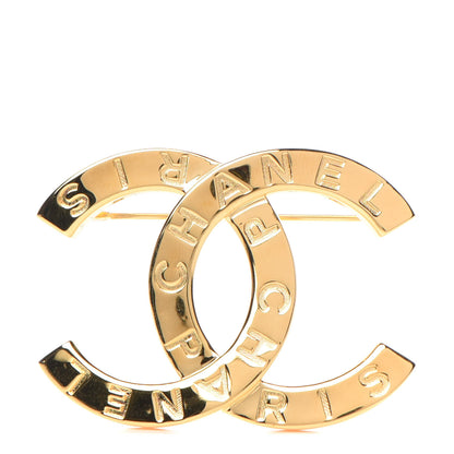 Chanel Metal Paris Button CC Large Brooch Gold 1 of 4