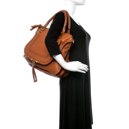 Chloe Calfskin Large Marcie Satchel Tan 2 of 17