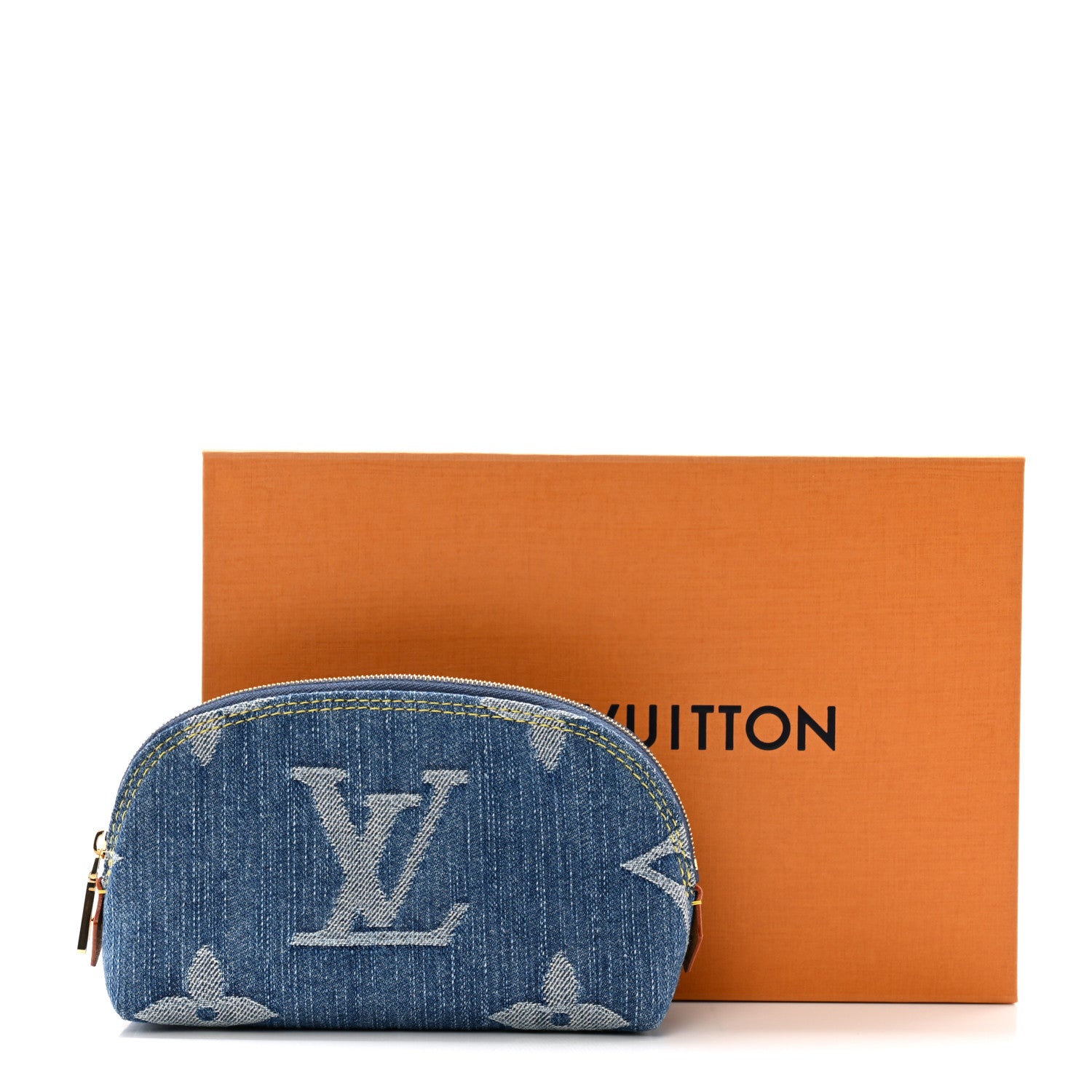 Louis Vuitton Denim Giant Monogram Pochette Cosmetique PM Denim Blue 7 of 7