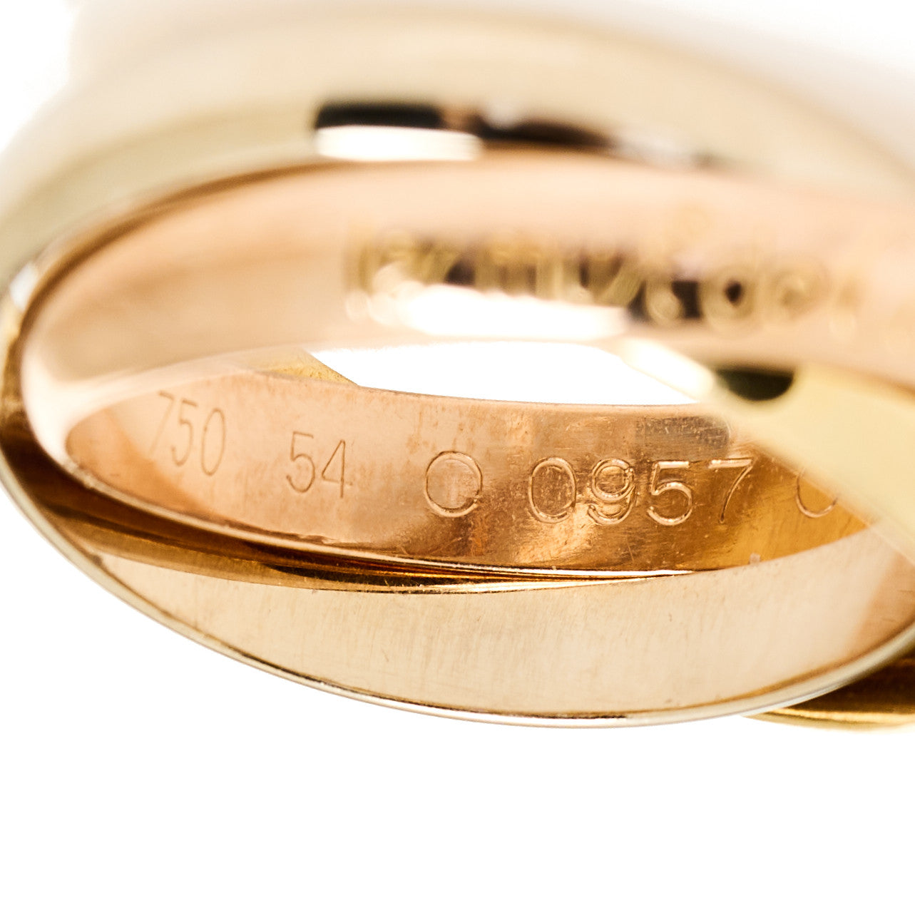 Cartier 18K Pink Yellow White Gold Classic Les Must De Cartier Trinity Ring 54 7 5 of 5