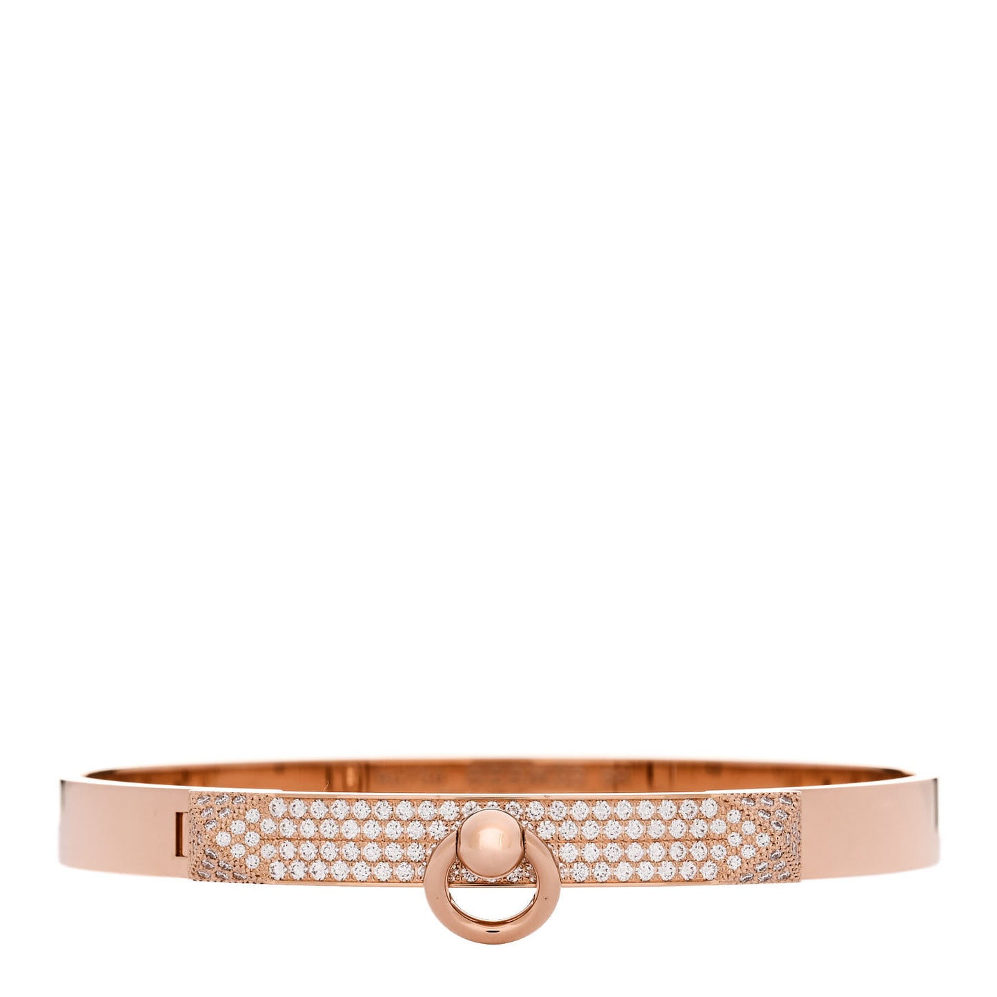 18K Rose Gold Diamond PM Collier De Chien Pave Bracelet SH