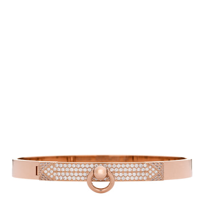 Hermes 18K Rose Gold Diamond PM Collier De Chien Pave Bracelet SH 1 of 4