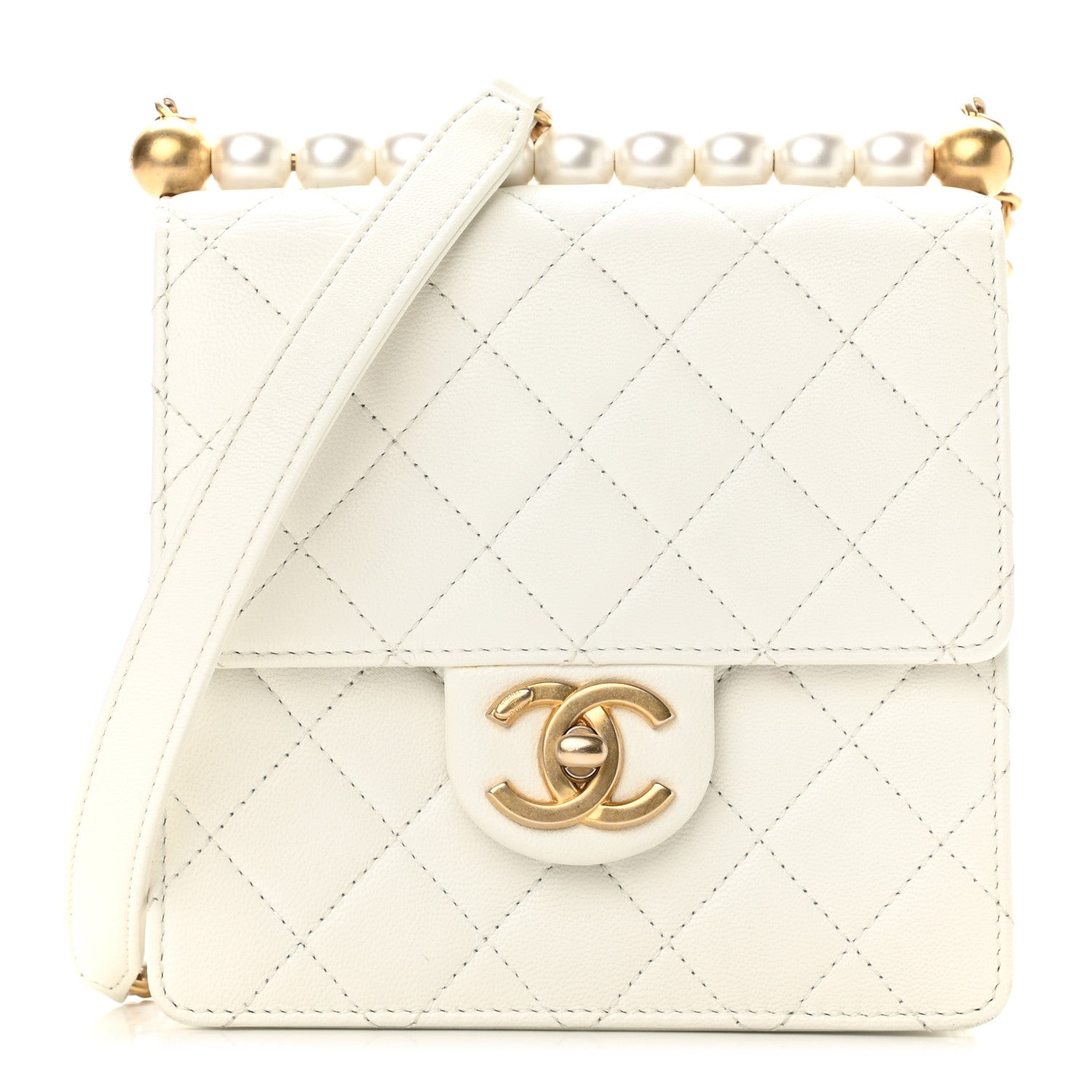 Chanel Lambskin Quilted Chic Pearls Flap White 1 of 9