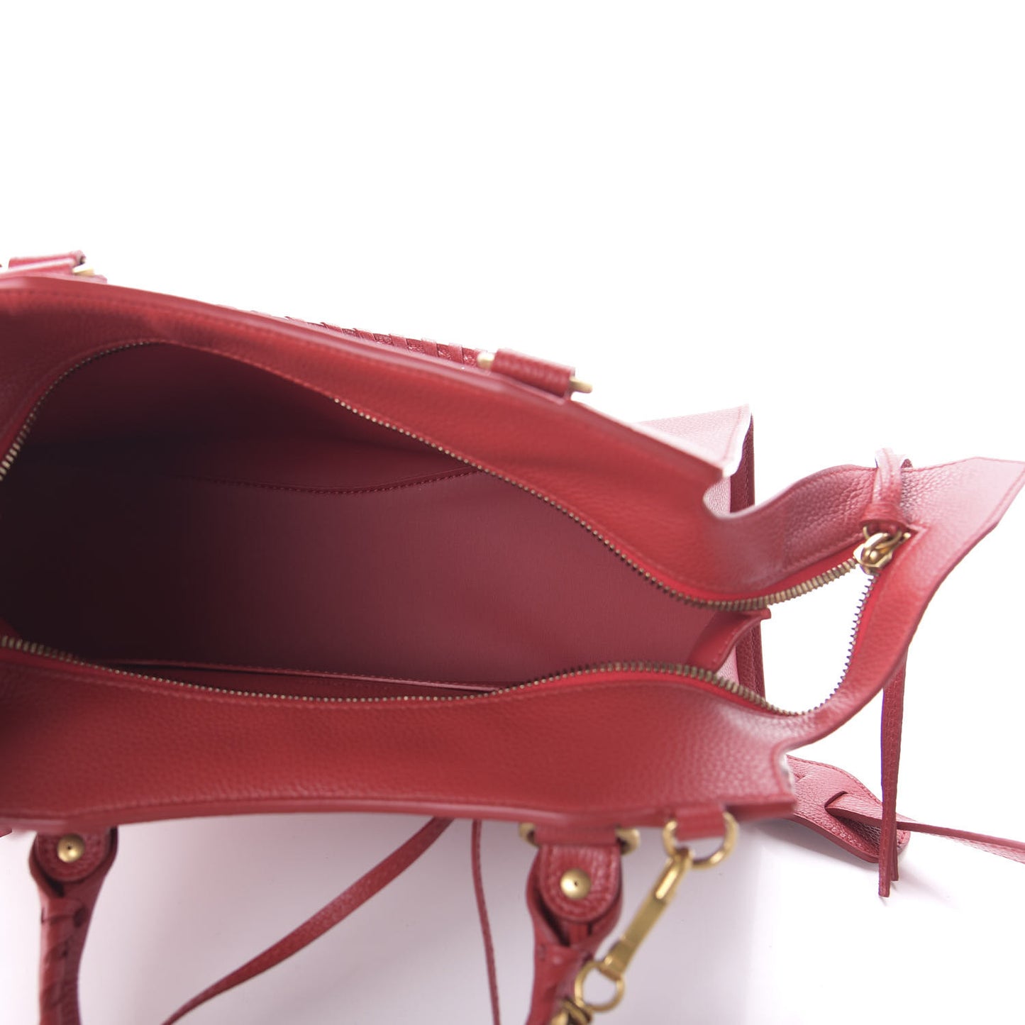 Grained Calfskin Neo Classic Gold Hardware S City Medium Red
