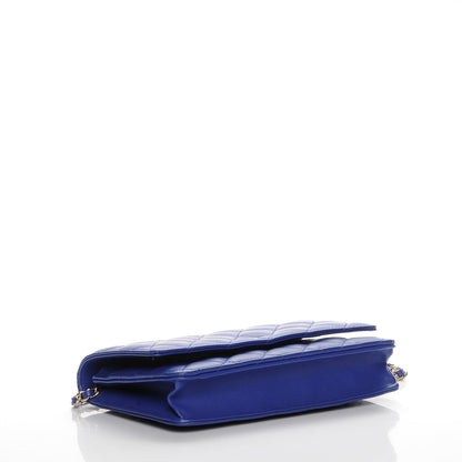 Chanel Lambskin Quilted Wallet On Chain WOC Dark Blue 4 of 9