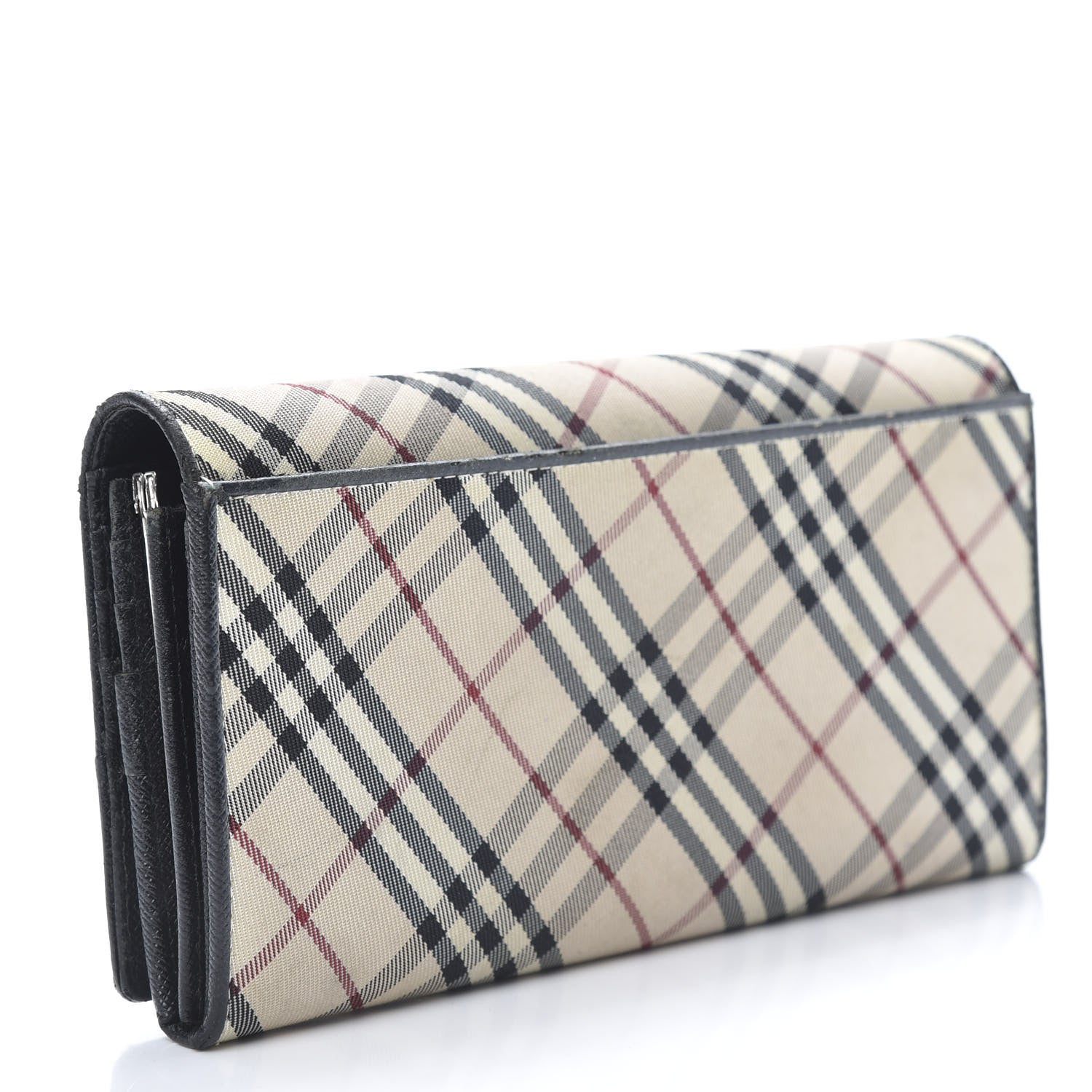 Burberry Calfskin House Check Continental Flap Wallet Black 3 of 17