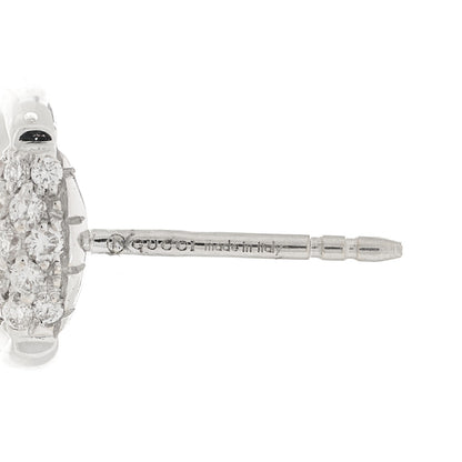 Gucci 18K White Gold Diamond Horsebit Earrings 4 of 5