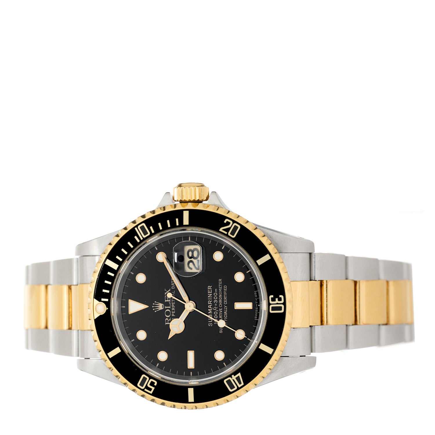 Rolex Stainless Steel 18K Yellow Gold 40mm Submariner Oyster Perpetual Date Watch Black 16613LN 2 of 4