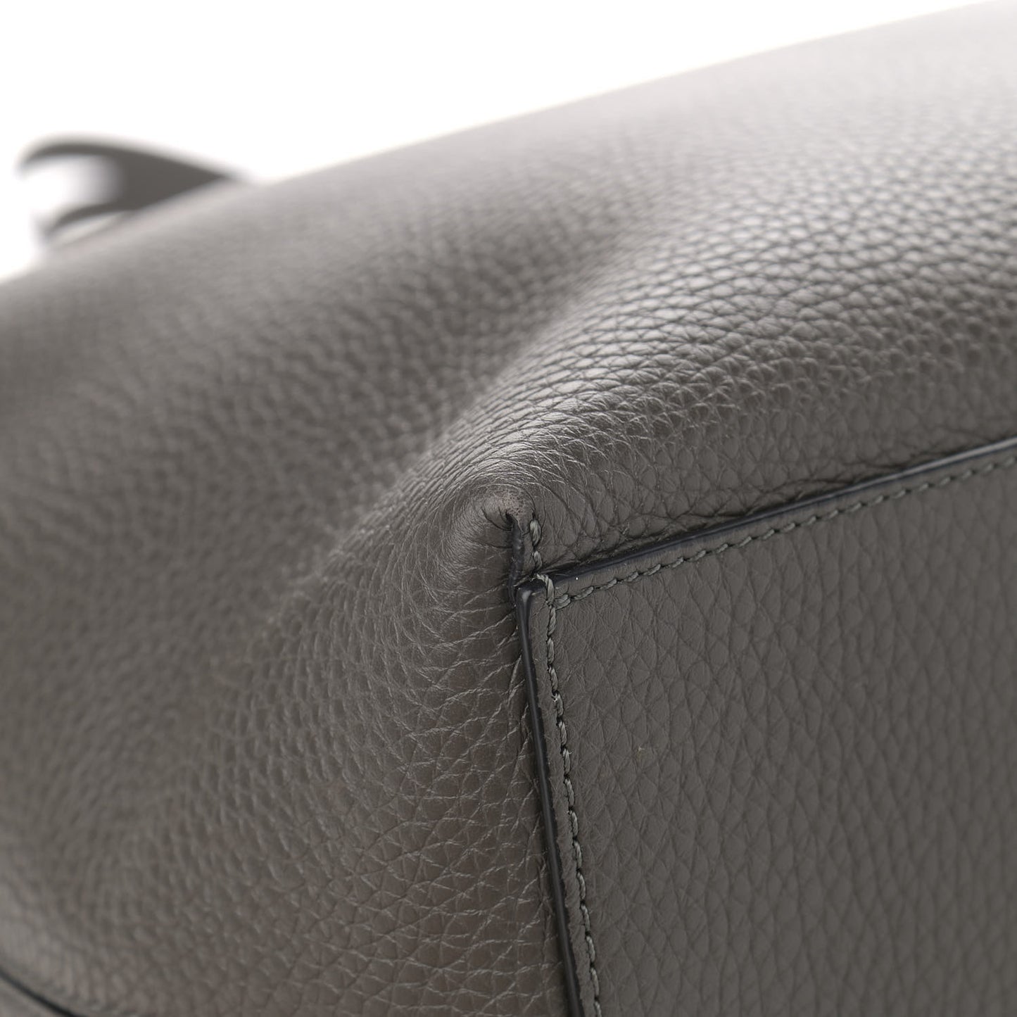 Grained Calfskin Rockstud Shoulder Tote Graphite