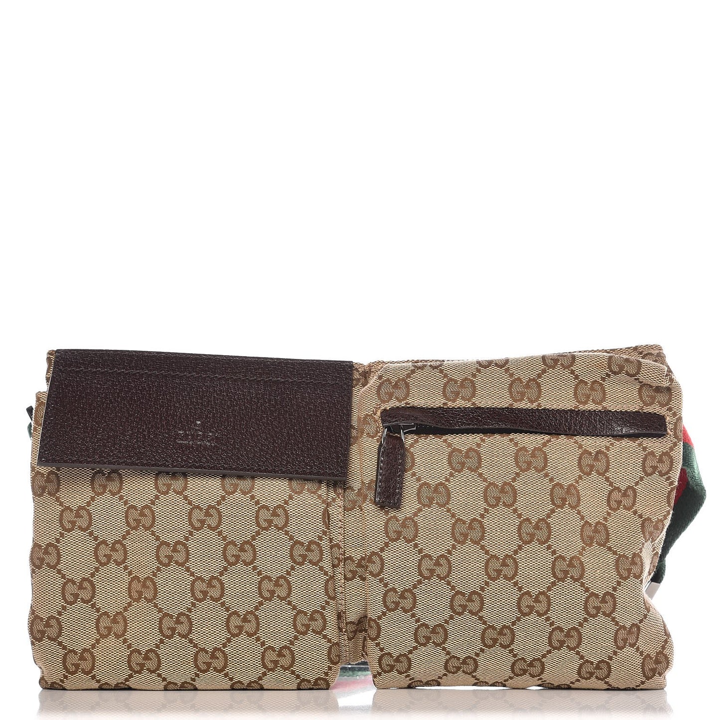 Monogram Web Belt Bag Dark Brown