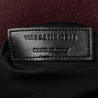Saint Laurent Grain De Poudre Matelasse Chevron Large Monogram Satchel Rouge Legion 6 of 12