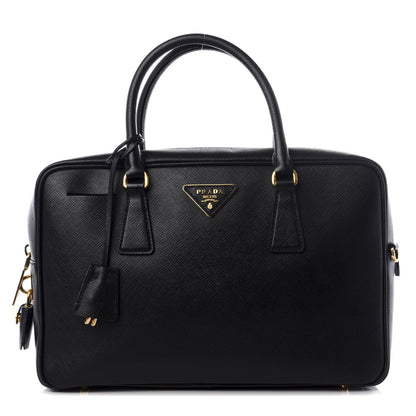 Prada Saffiano Travel Briefcase Black 1 of 8