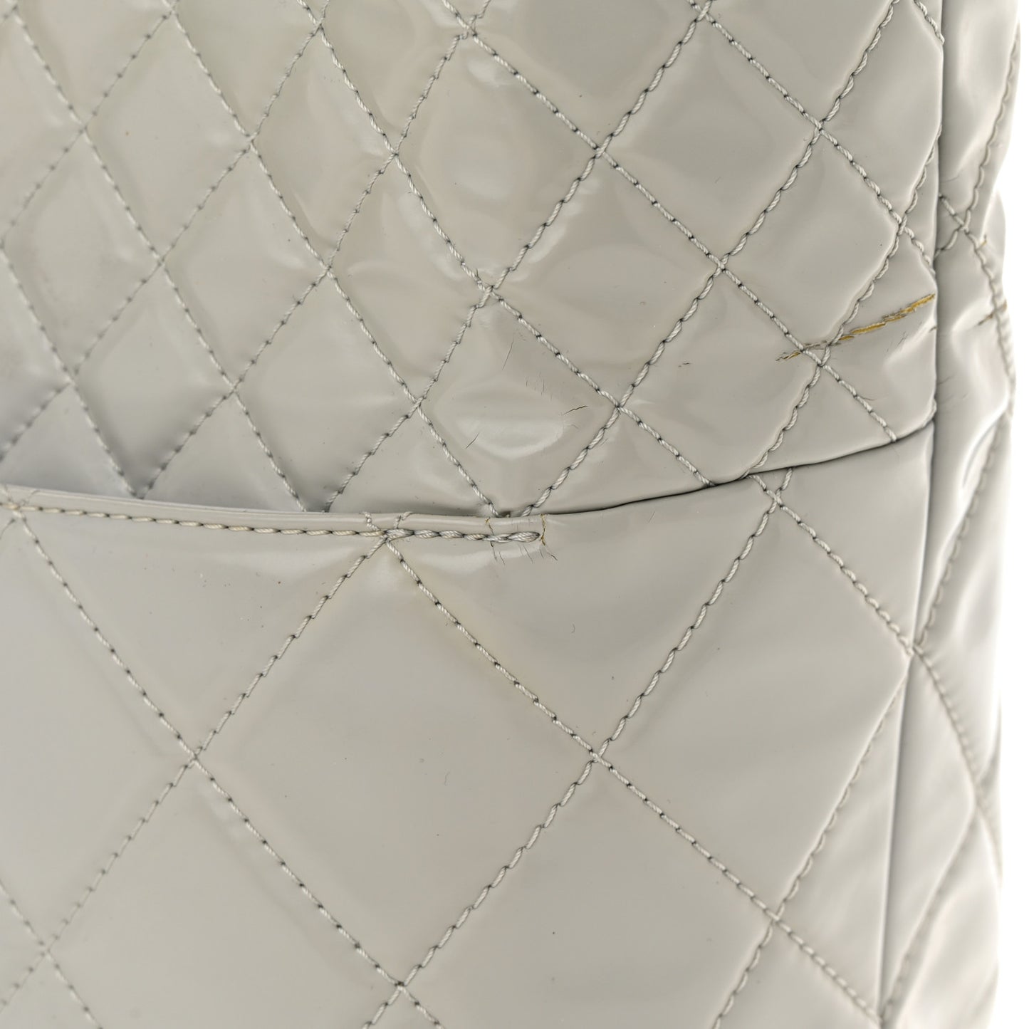 Vinyl Quilted Large In The Business Tote Light Grey