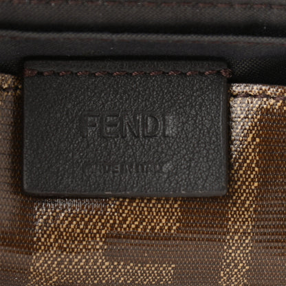 Fendi Glazed Fabric FF 1974 Nano Baguette Belt Charm Mogano Panna 6 of 10