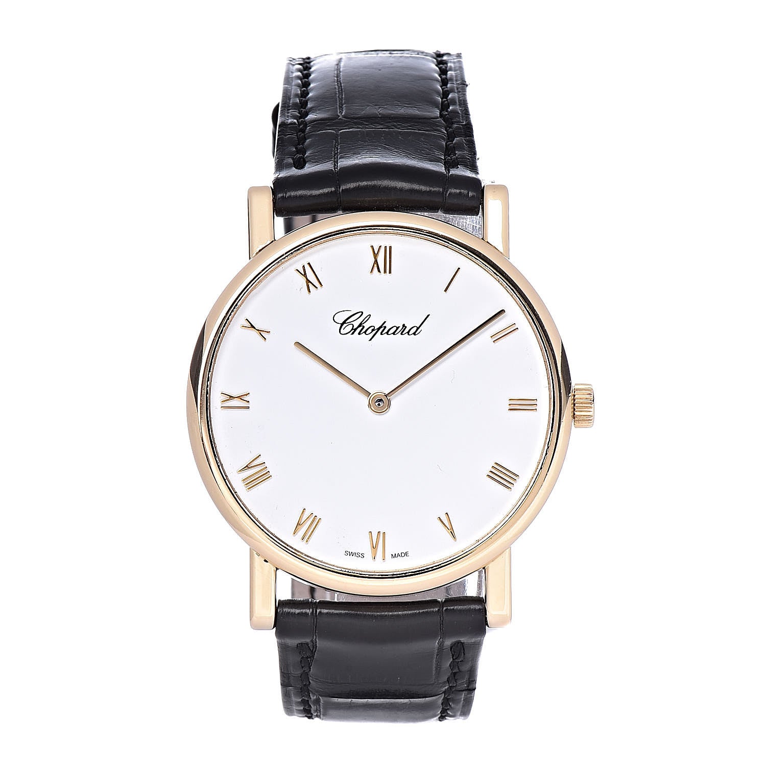 Chopard 18K Yellow Gold Alligator 34mm Classique Manual Winding Watch 1 of 9