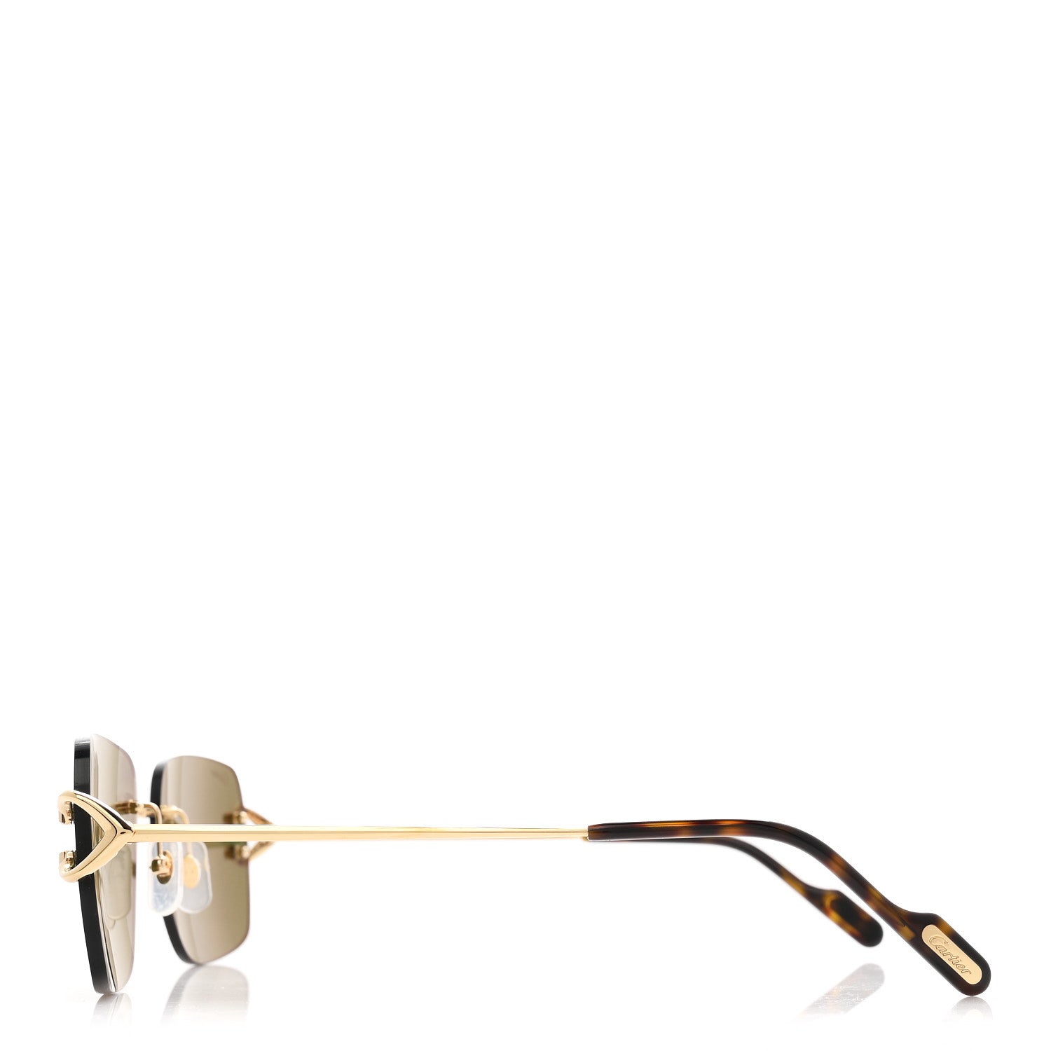 Cartier Metal Classic C De Cartier Sunglasses CT0330S Gold Green 3 of 8