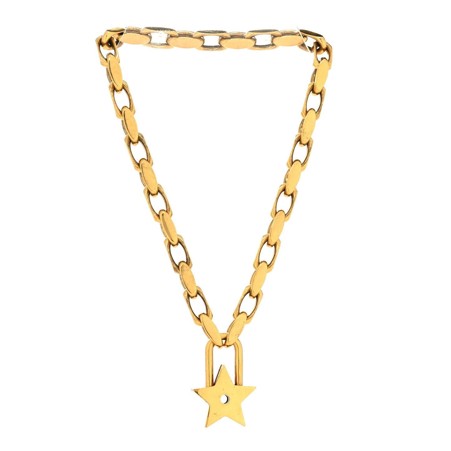 Metal Lucky Star Choker Necklace Aged Gold