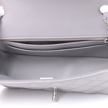 Chanel Lambskin Quilted Mini Rectangular Flap Grey 5 of 12