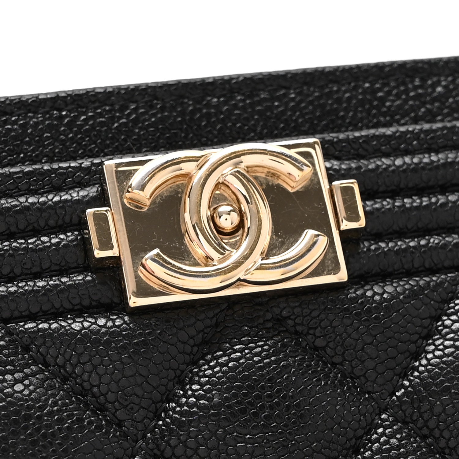 Chanel Caviar Quilted Boy Card Holder Black 10 of 11