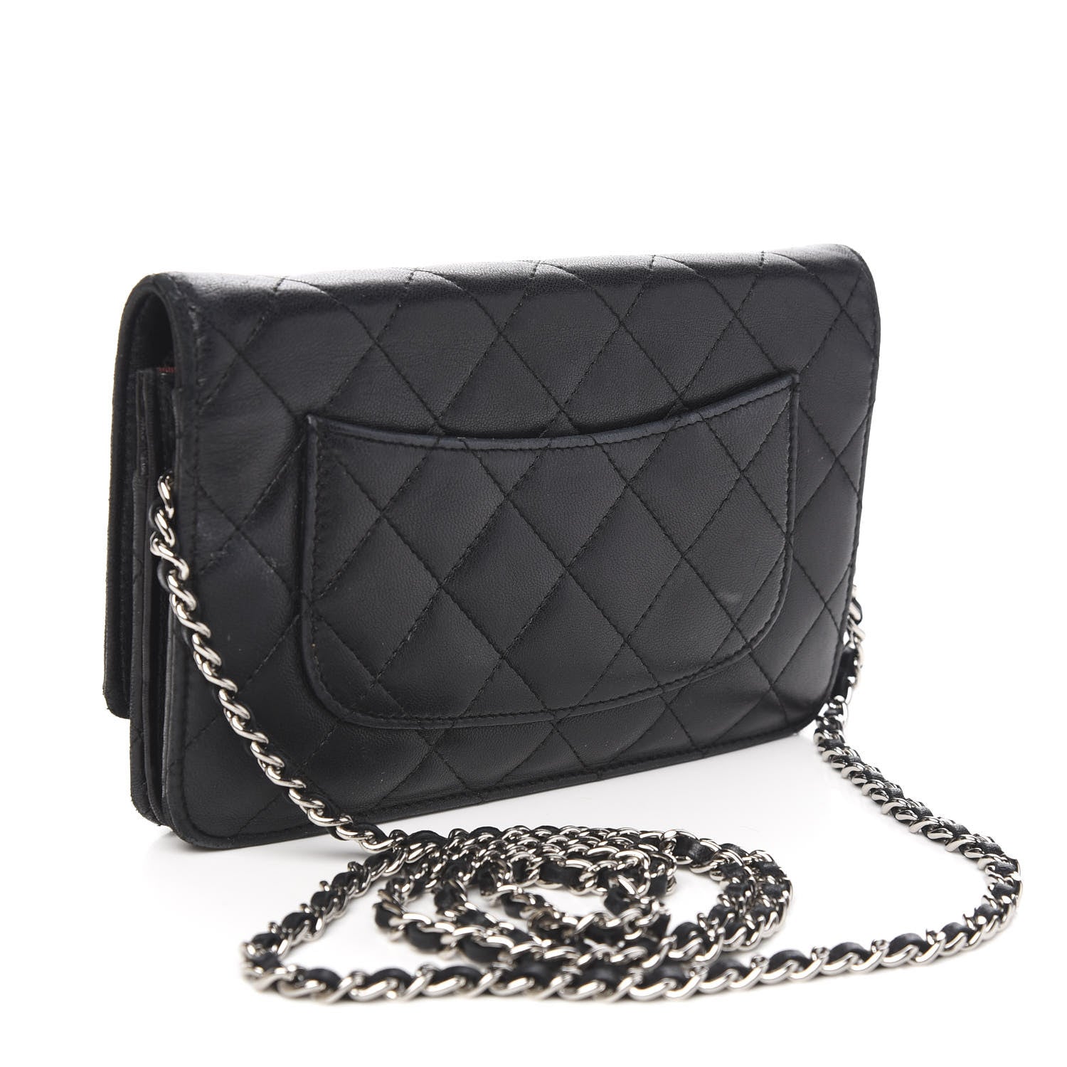 Chanel Lambskin Quilted Wallet On Chain WOC Black 2 of 10