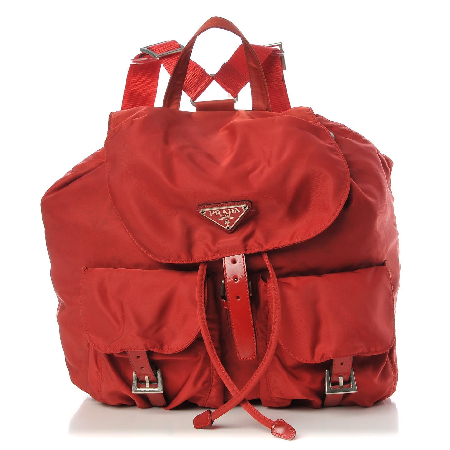 Nylon Vela Medium Backpack Rosso