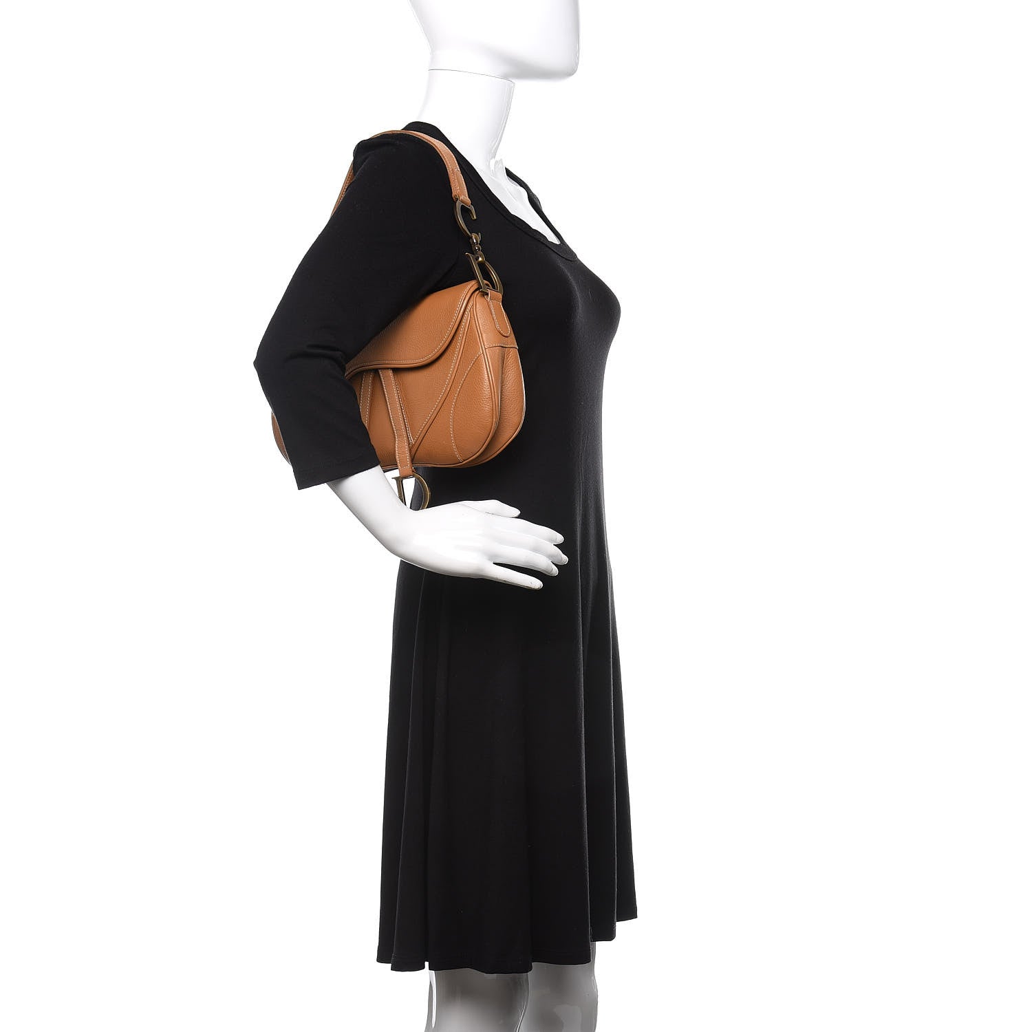 Christian Dior Calfskin Double Saddle Bag Brown 2 of 14