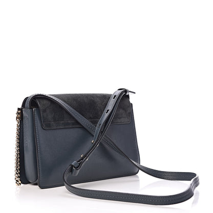 Chloe Suede Calfskin Small Faye Shoulder Bag Majolica Blue 3 of 9