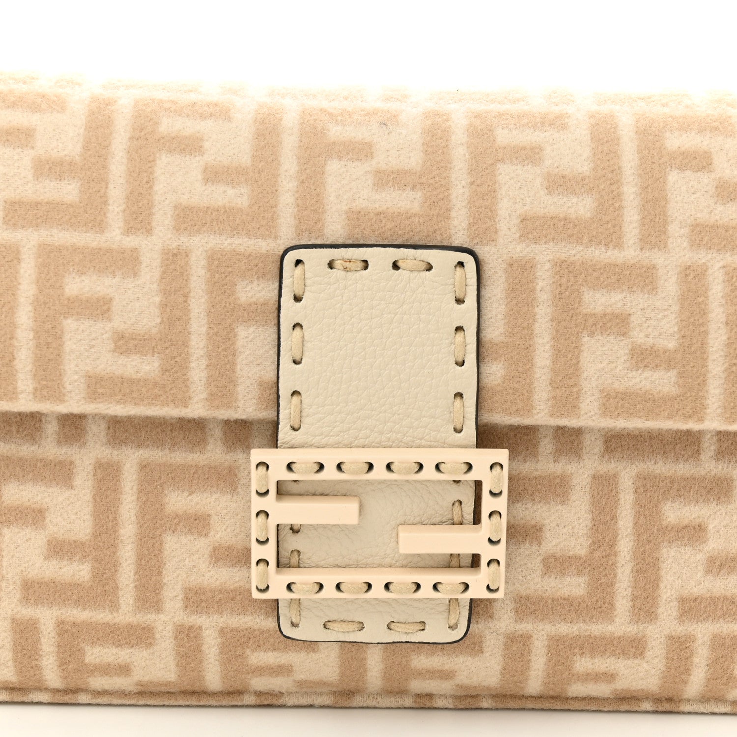Fendi Wool Cuoio Romano Selleria FF 1974 Baguette 1997 Beige Cammello Camelia 8 of 10