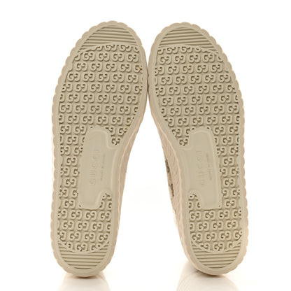 Gucci Monogram Suede Mens Tortuga High Top Sneakers 10 Beige Ebony Oatmeal Mystic White 6 of 9