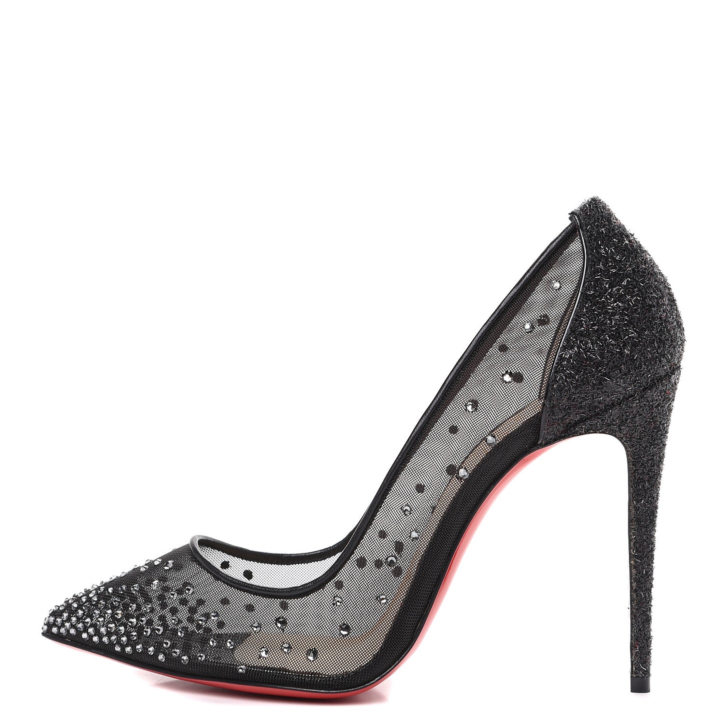 Rete Glitter Mini Specchio Strass Follies 100 Pumps 38 Black