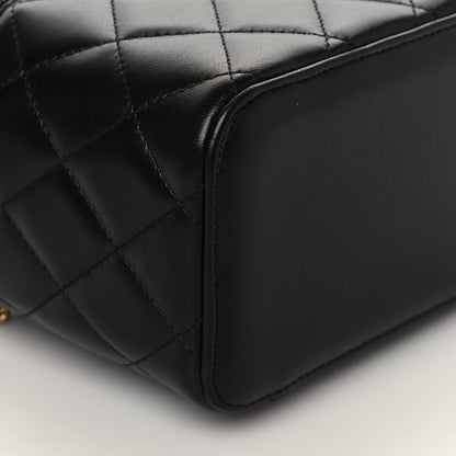 Chanel Lambskin Quilted Small Top Handle Vanity Case With Chain Black 9 of 11