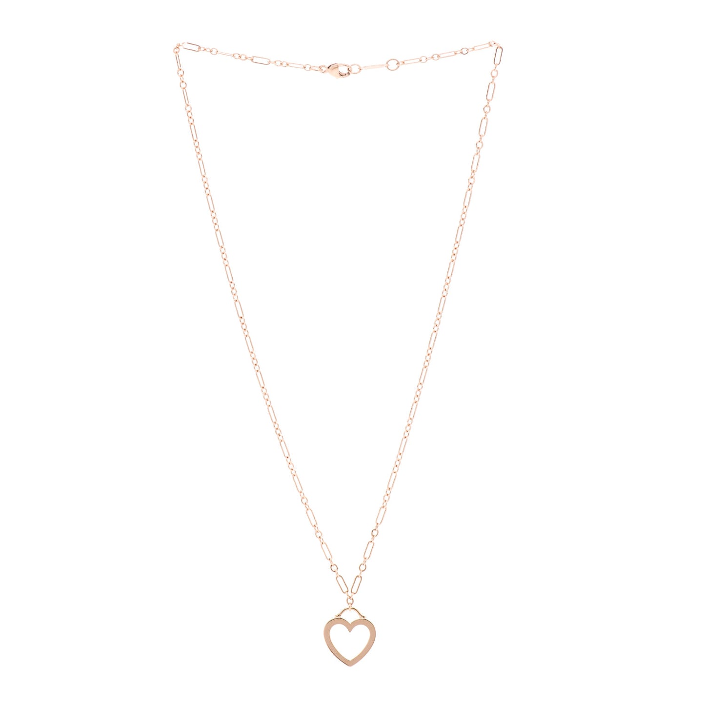 18K Rose Gold Small Sentimental Heart Pendant Necklace