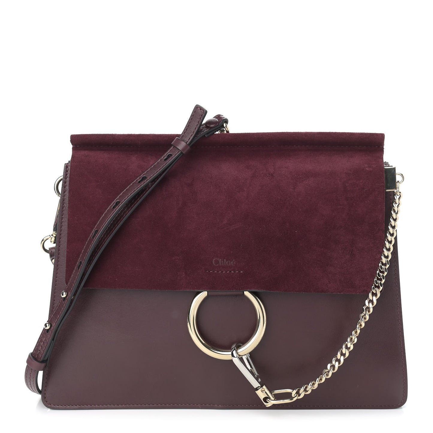 Calfskin Suede Medium Faye Shoulder Bag Intense Violine